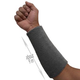 Charcoal Gray 9" Super Long Terry Athletic Wristband for Sports