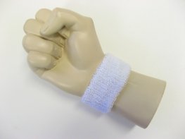 White cheap 1 inch thin terry wristband