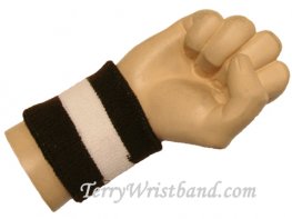 Dark Brown / White 2color wristband sweatband
