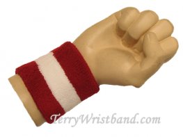 Dark Red / White 2color wristband sweatband