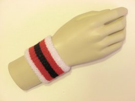 White red black red white youth cheap terry wristband