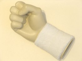White wristband sweatband for sports