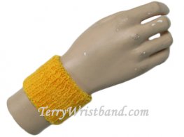 Yellow cheap youth terry wristband