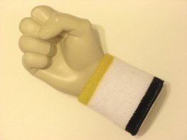 Yellow white black cheap terry wristband sweatband