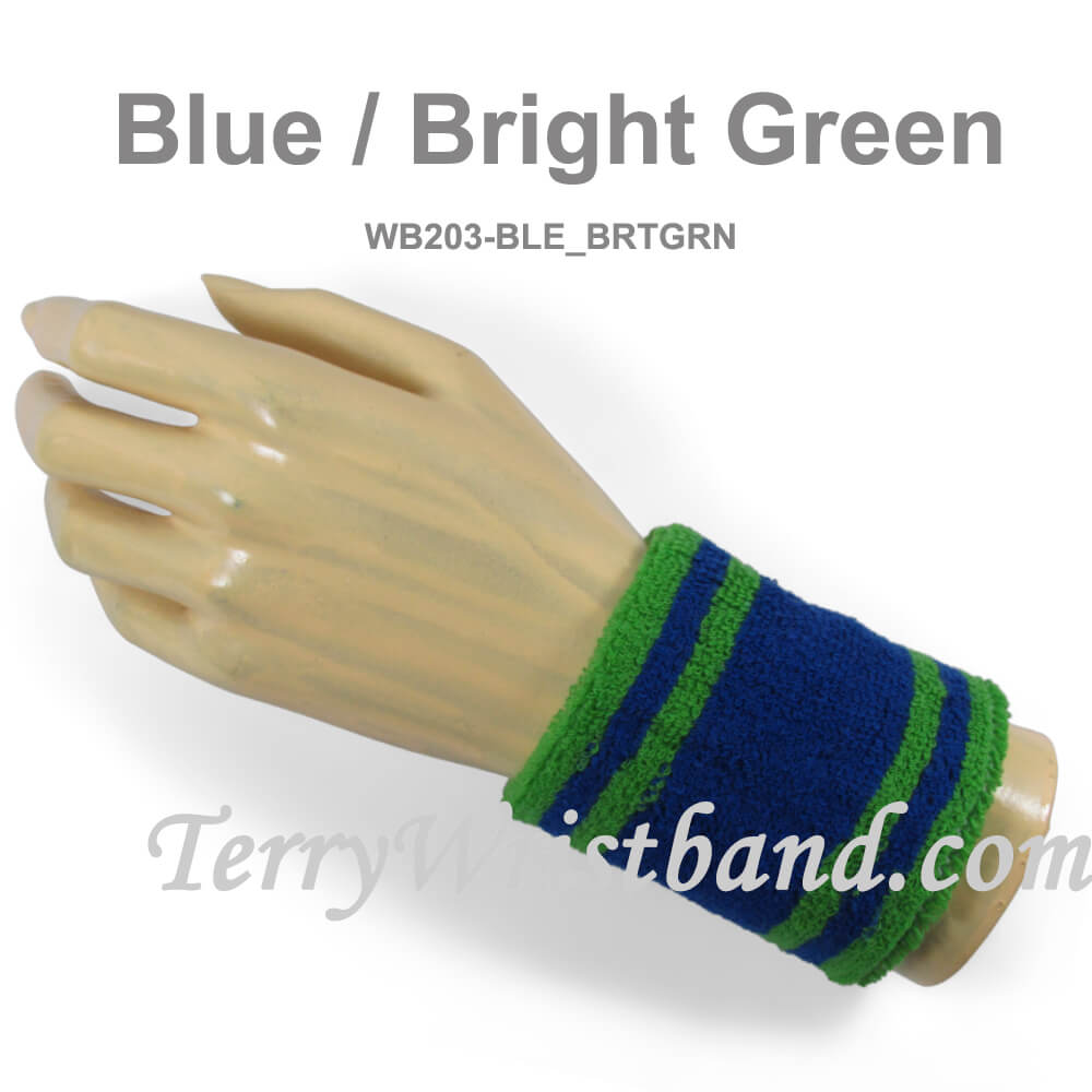 Fun 2 Color Sport Striped Wristband Sweatband - Click Image to Close