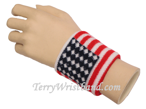 United States of America Flag Terry Wristband - Click Image to Close