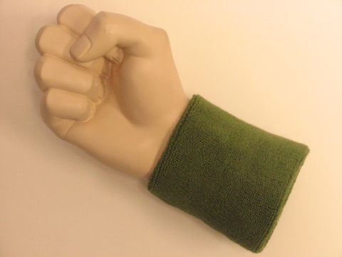 Army green wristband sweatband terry for sports - Click Image to Close