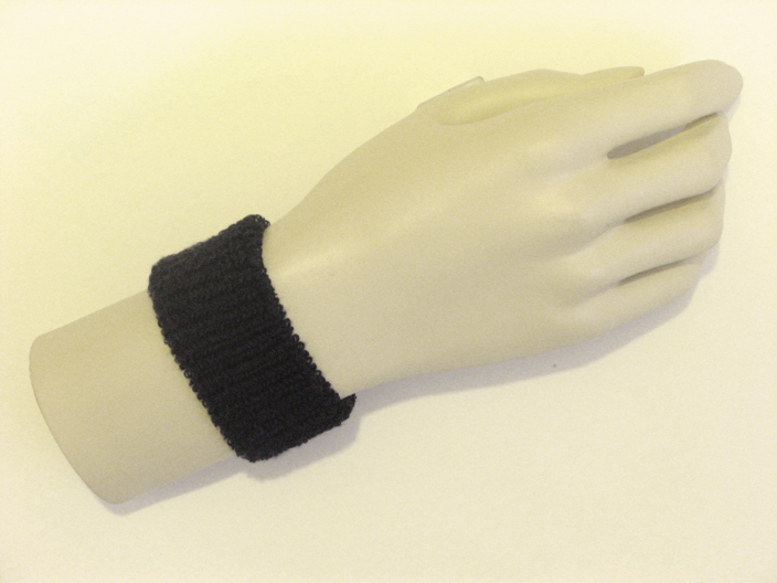 Black cheap kids terry wristband - Click Image to Close