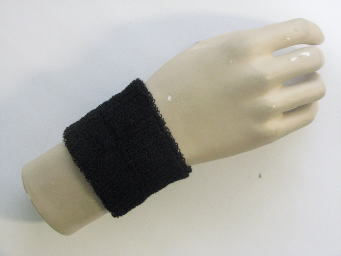 Black cheap youth terry wristband