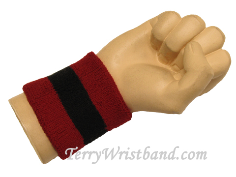 Dark Red / Black 2color wristband sweatband