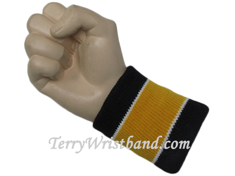 Black gold black 2color wristband sweatband - Click Image to Close