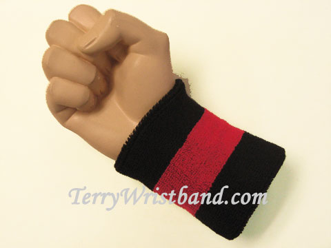 Black Red black 2color wristband sweatband, 1PC - Click Image to Close