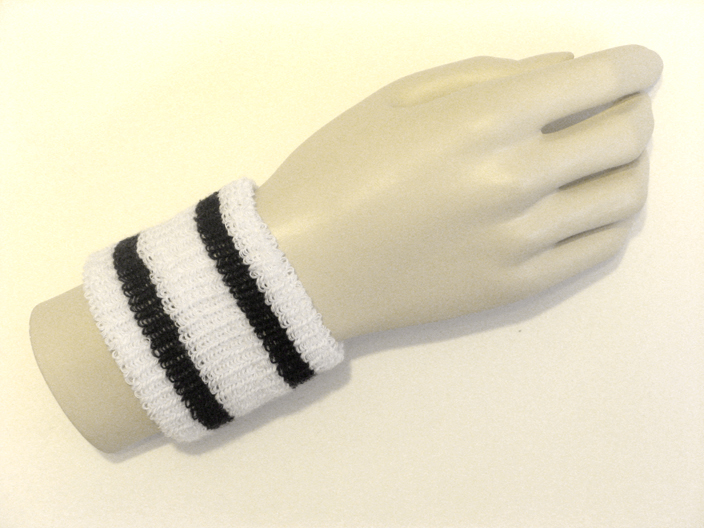 Black stripes in white cheap youth terry wristband - Click Image to Close