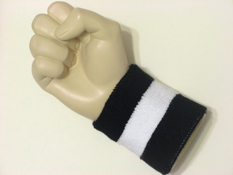 Black white black 2color wristband sweatband, 1PC - Click Image to Close