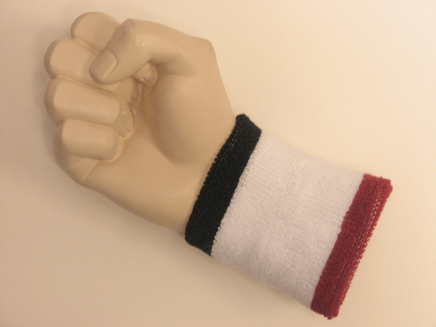 Black white red cheap terry wristband sweatband - Click Image to Close