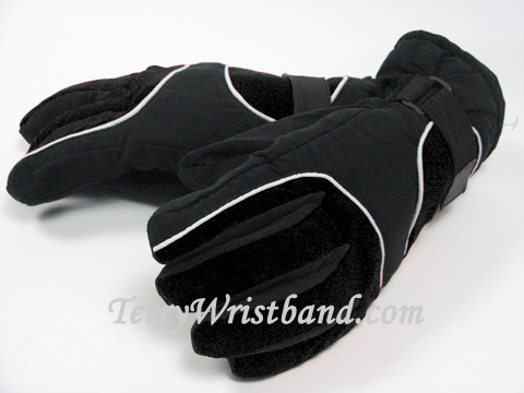 Black Winter Gloves with Palm Grip Patch - Click Image to Close