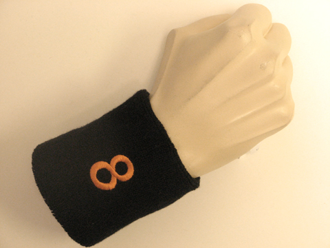 Black wristband sweatband with number 8 eight - Click Image to Close