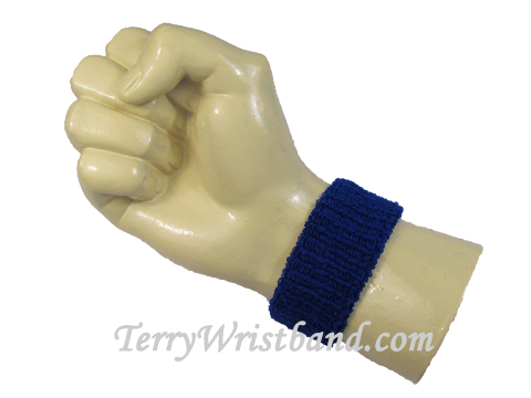 Blue cheap 1 inch thin terry wristband - Click Image to Close