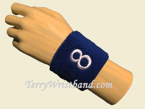 Blue with White Number 8 youth Sport wristband