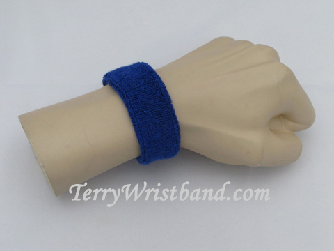 Blue 1inch thin terry wristband - Click Image to Close