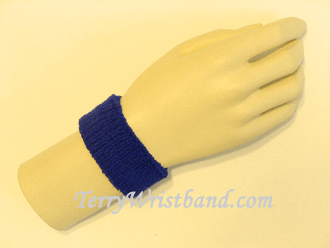 Blue cheap kids terry wristband - Click Image to Close