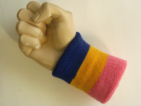 Blue golden yellow pink terry wristband sweatband 3color