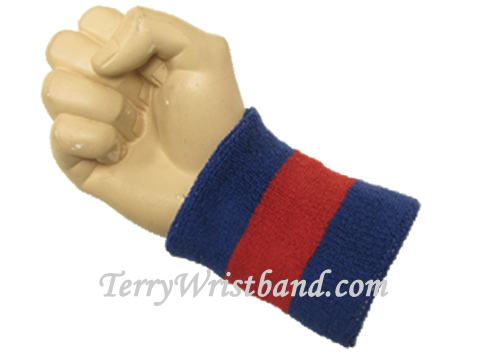 Blue red blue 2color wristband sweatband, 1PC - Click Image to Close