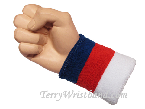 Blue Red White 3color wristband sweatband - Click Image to Close