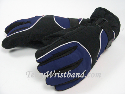 Blue Winter Gloves with Palm Grip Patch - Click Image to Close
