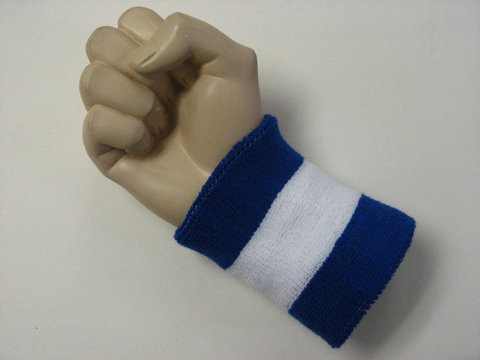 Blue white blue 2color wristband sweatband - Click Image to Close