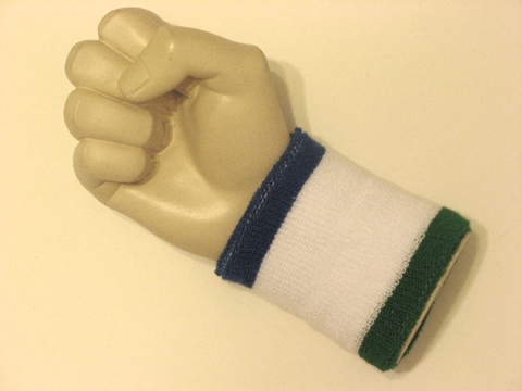 Blue white green cheap terry wristband sweatband - Click Image to Close