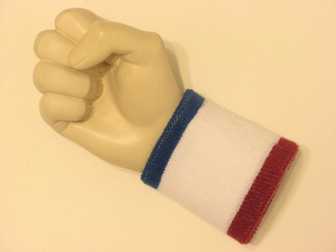 Blue white red cheap terry wristband sweatband - Click Image to Close