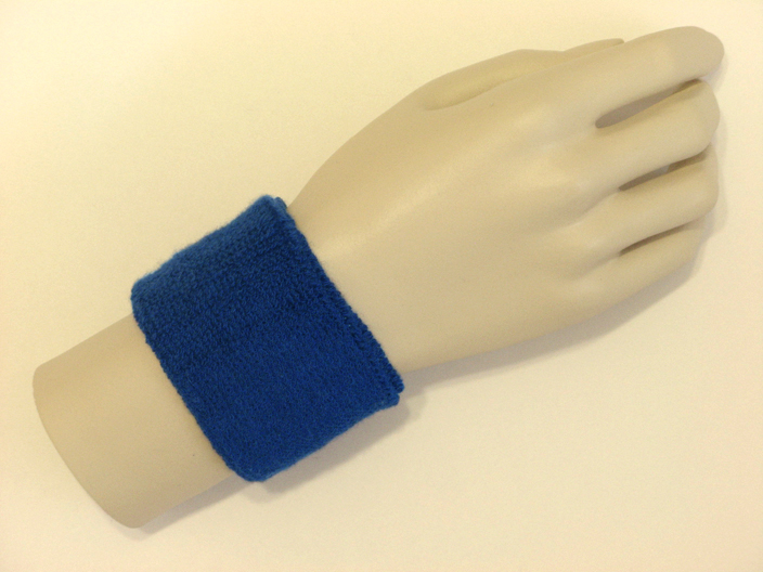 Blue youth wristband sweatband - Click Image to Close