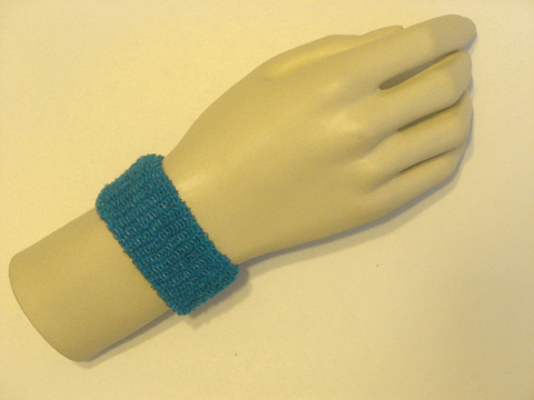 Bright blue cheap kids terry wristband - Click Image to Close