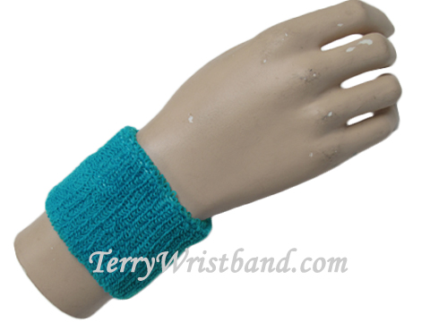 Bright Blue cheap youth terry wristband - Click Image to Close