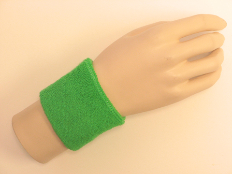 Bright green youth wristband sweatband terry for sports - Click Image to Close