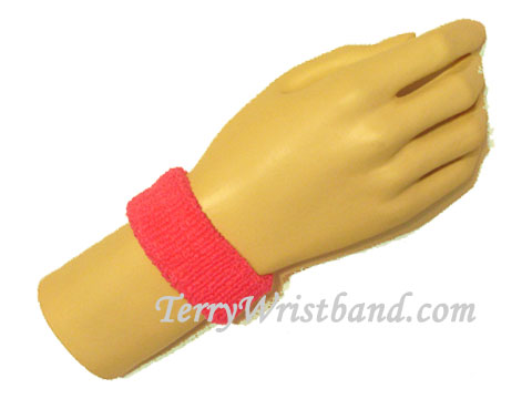 Bright Pink cheap kids terry wristband - Click Image to Close