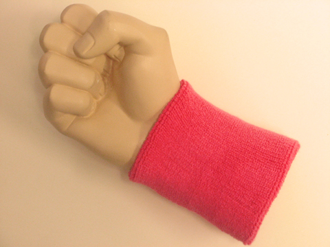 Bright pink wristband sweatband terry for sports - Click Image to Close