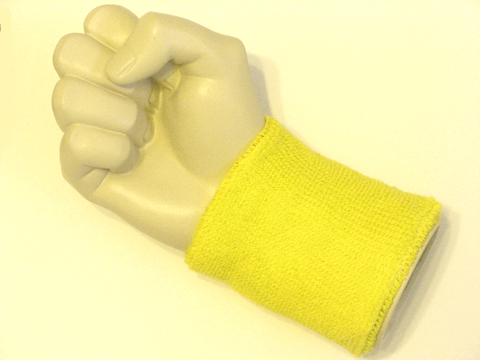 Bright yellow wristband sweatband for sports - Click Image to Close