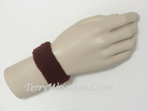 Dark Brown cheap kids terry wristband - Click Image to Close