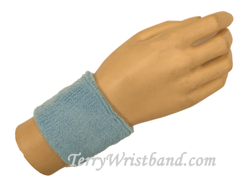 Carolina Blue youth wristband sweatband terry for sports - Click Image to Close