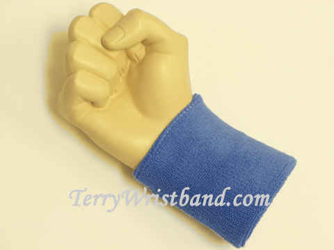Cerulean Blue Sports Terry Wristband Sweatband for Sports - Click Image to Close