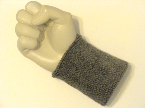 Charcoal gray wristband sweatband for sports - Click Image to Close
