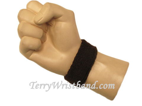 Dark Brown baby kids sport terry wristband - Click Image to Close