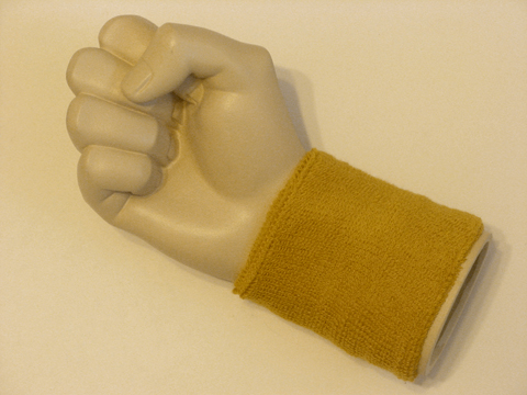 Dark gold wristband sweatband for sports - Click Image to Close