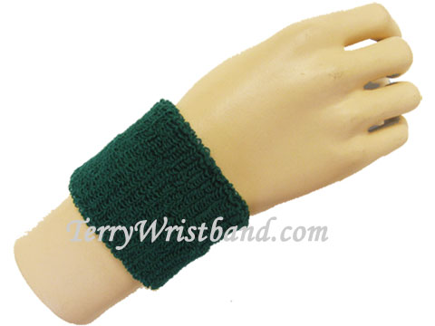 Dark green cheap 2.5 inch / youth terry wristband - Click Image to Close