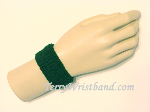 Dark green cheap kids 1inch terry wristband - Click Image to Close