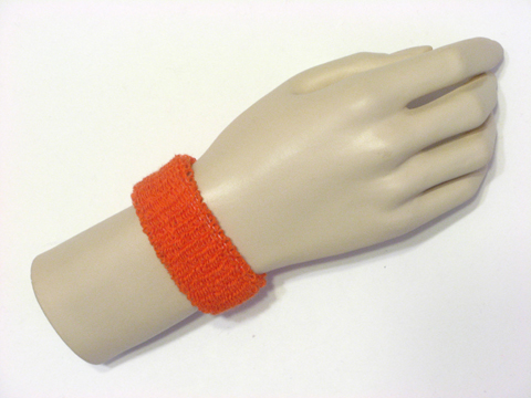 Dark orange cheap kids terry wristband