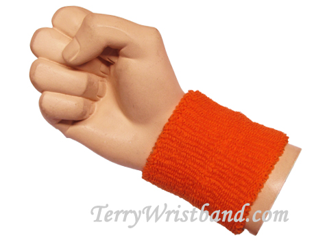 Dark Orange cheap terry wristband - Click Image to Close