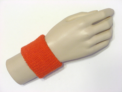 Dark orange cheap youth terry wristband - Click Image to Close